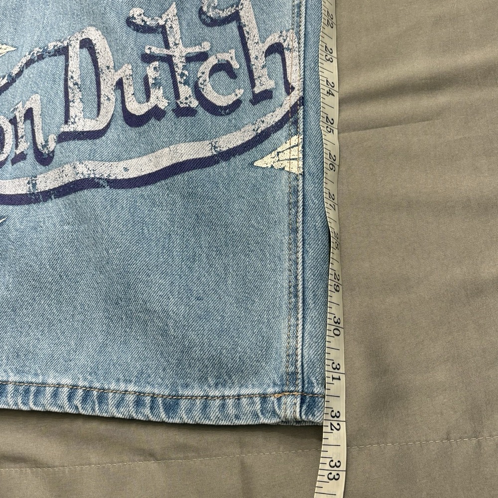 Von Dutch Women Extra Wide Leg Flare Jeans Loose Sz 27 Patch Embroidered Y2K 90s - Picture 6 of 9
